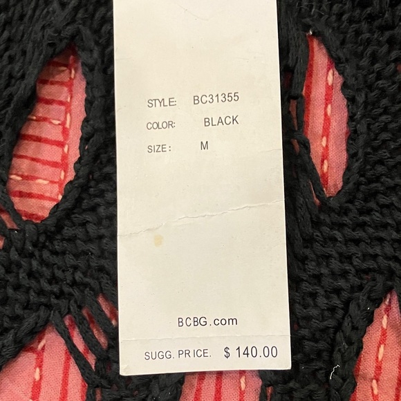 BCBGMaxAzria medium Womens New with tags Black Open-Knit Sweater - Picture 5 of 16